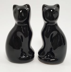 Vintage Black Cat Salt And Pepper Shakers MCM Mid-Century Modern